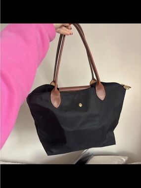 Longchamp le Pliage Medium Nylon Shoulder Tote Black